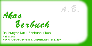 akos berbuch business card